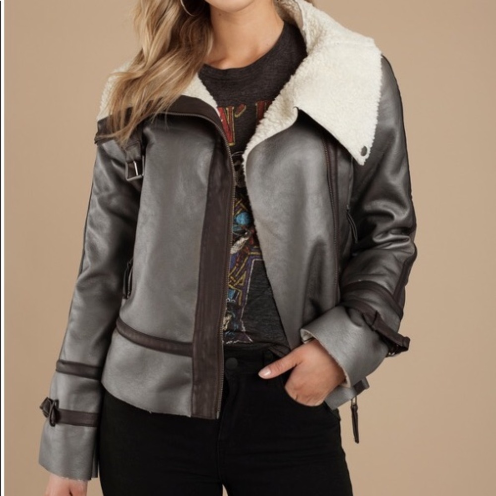 The Lucky One Grey & Mocha Coat - TOBI